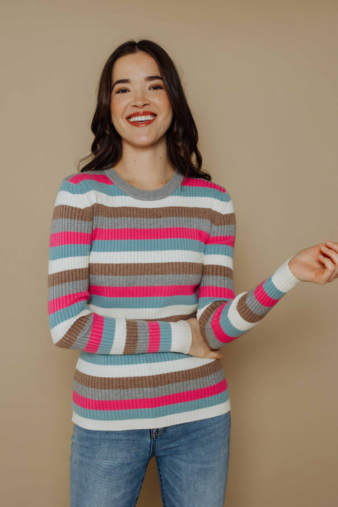 Len-Slim Rib Crew Pullover